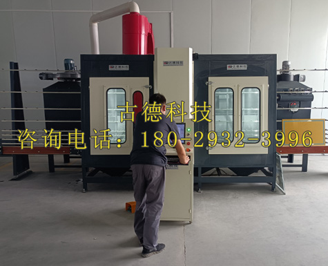 古德燈鏡智能噴砂機在應城安裝調試現場